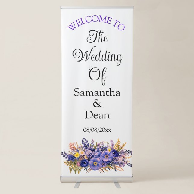 Vertical Retractable Banner wedding welcome sign (Front)