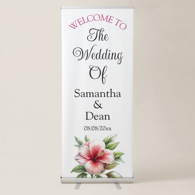 Vertical Retractable Banner wedding welcome sign (Front)