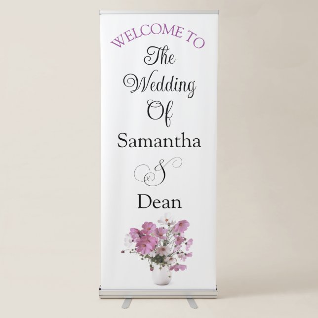 Vertical Retractable Banner wedding welcome sign (Front)