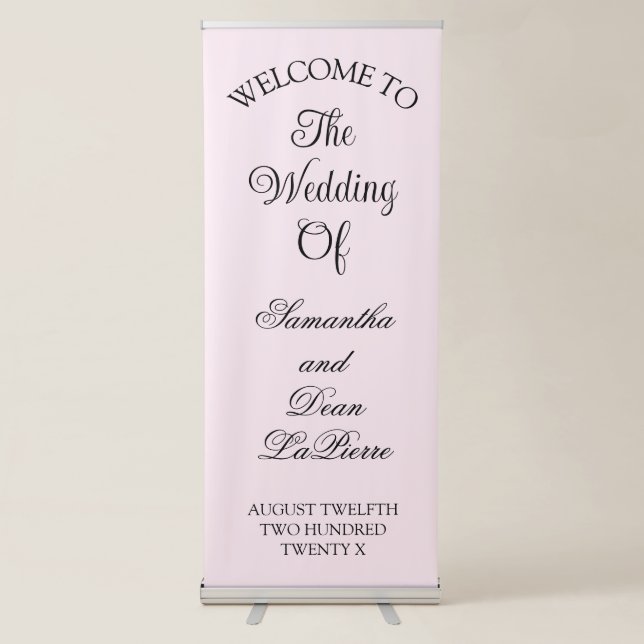 Vertical Retractable Banner wedding welcome sign (Front)