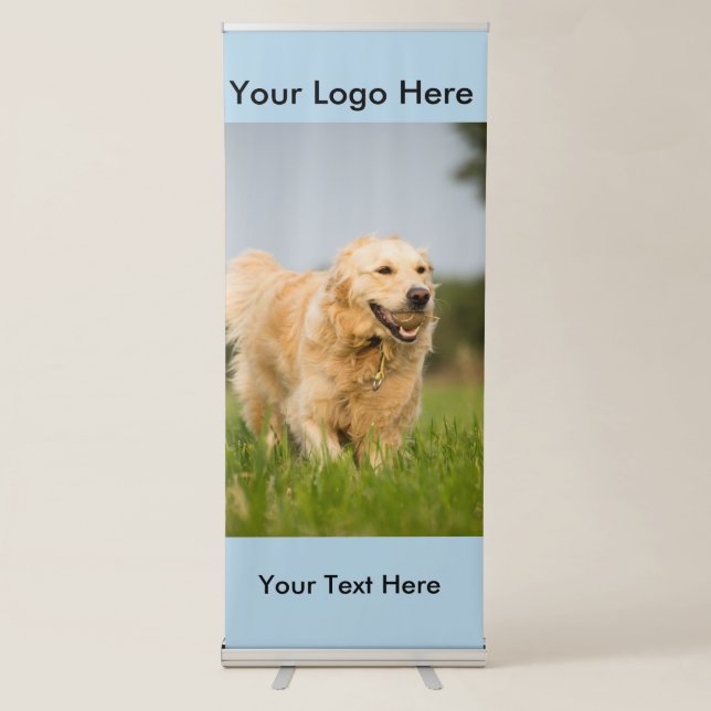 Vertical Retractable Banner with Golden Retriever (Front)