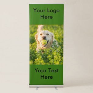 Vertical Retractable Banner with Golden Retriever