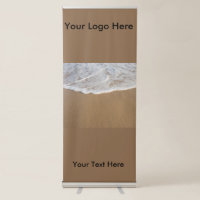 Vertical Retractable Banner with Surf on Beach