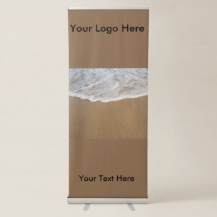 Vertical Retractable Banner with Surf on Beach