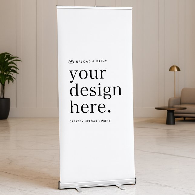 Vertical Retractable Banner Your Design Upload (Versatile retractable roller banner sign for business, weddings, special occasion events & more!)