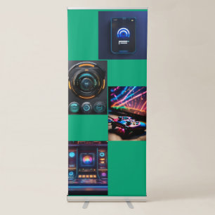 Vertical Retractable BannerFuturistic Neon Control Banner