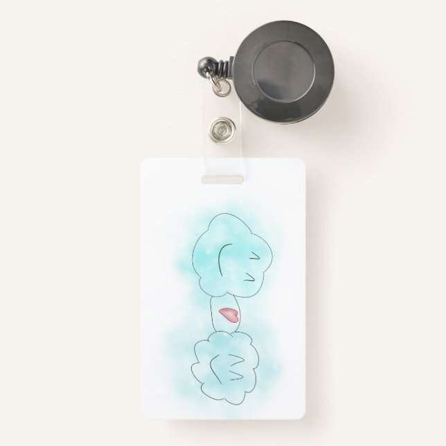 VERTICAL, RETRACTABLE - CLOUD LOVE ID BADGE (Front with Retractable)