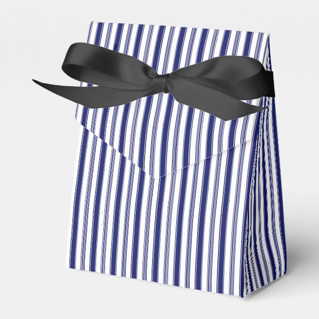 Vertical Sailor Blue and White Stripes Favour Box (Front Side)
