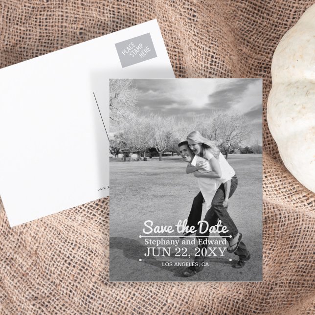 Vertical Save the Date Custom Photo Postcard (Creator Uploaded)