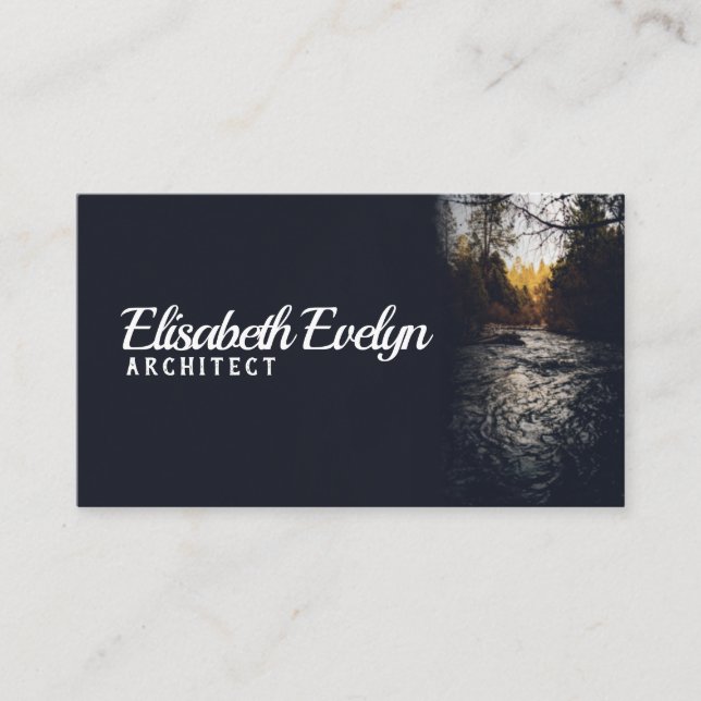 Vertical shot of a river among trees in a forest business card (Front)