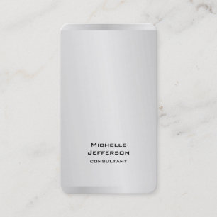Vertical Silver Grey Stylish Trendy Modern Business Card