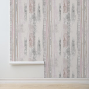 Vertical sketched artistic lines pink grey light wallpaper