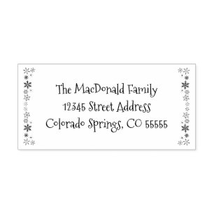Vertical Snowflakes - Self-Inking Address Stamp