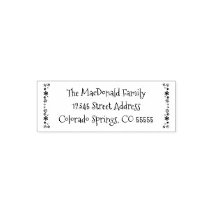 Vertical Snowflakes - Self-Inking Address Stamp