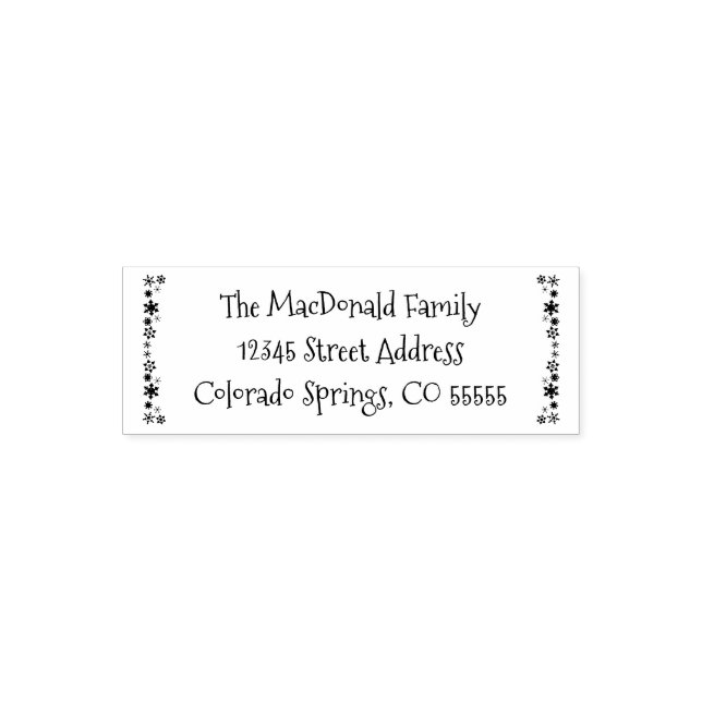 Vertical Snowflakes - Self-Inking Address Stamp (Design)