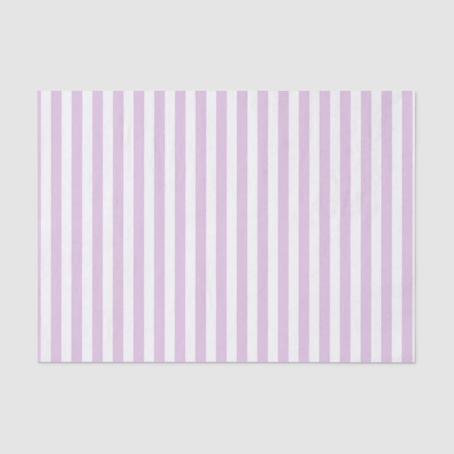 Vertical Soft Purple and White Stripes Tissue Paper (Front)