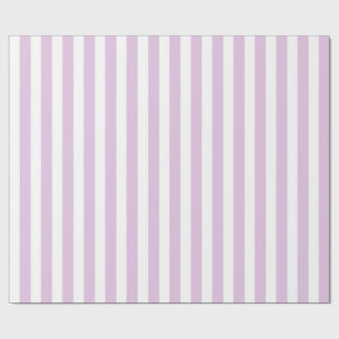 Vertical Soft Purple and White Stripes Wrapping Paper
