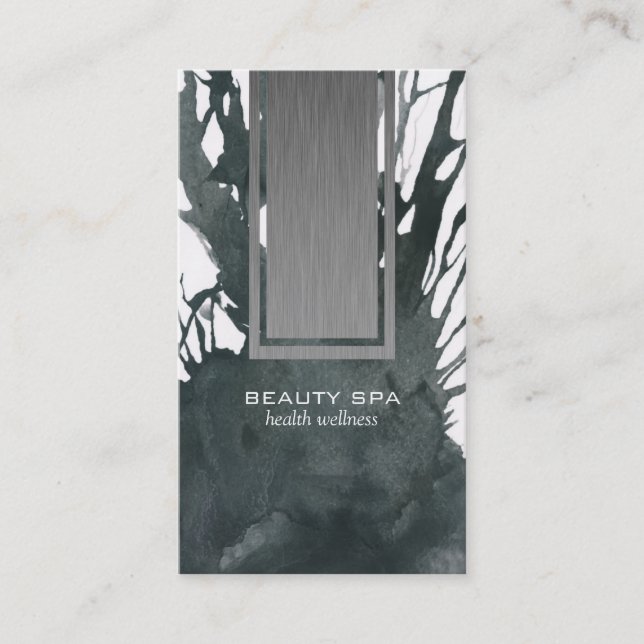 Vertical Steel Panel Ink Business Card (Front)