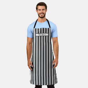 Vertical Stripe #2 DIY Colours Black White SV Apron