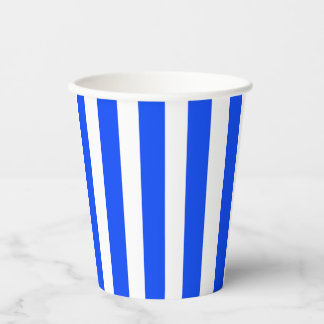 Vertical Stripe Sailor Blue & White Pattern Paper Cups