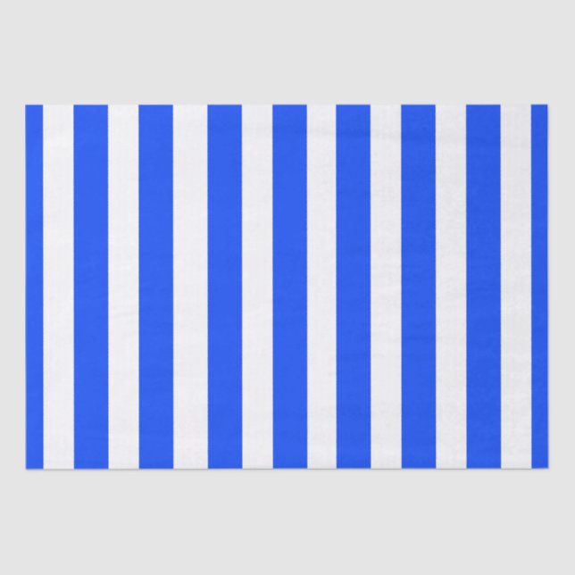 Vertical Stripe Sailor Blue & White Pattern Tissue Paper (Front)