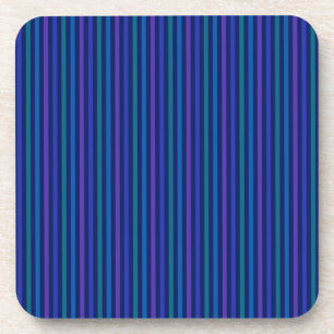 Vertical Striped Pattern Blue Green Purple Coaster