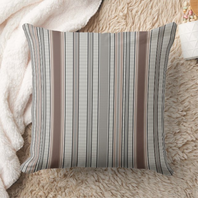  vertical striped textured pattern in grey brown  cushion (Blanket)