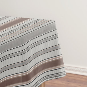 vertical striped textured pattern in grey brown tablecloth