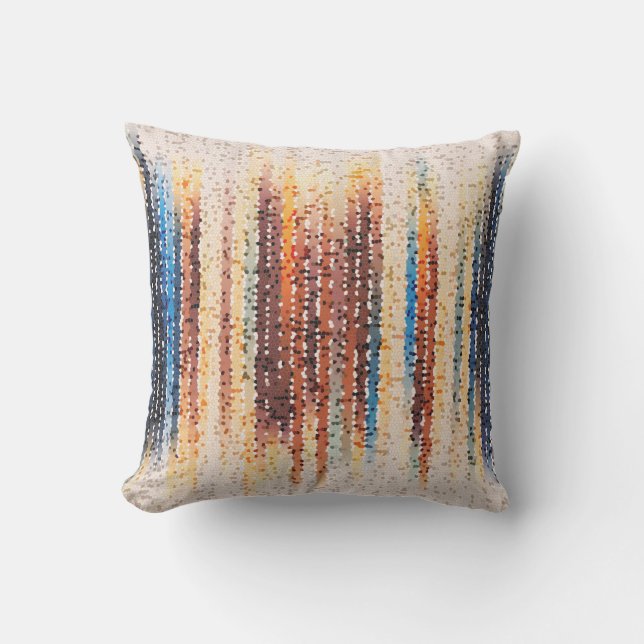 Vertical stripes, abstract, colourful, modern cushion (Front)