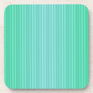 Vertical Stripes Aquamarine Blue Green Teal Coaster