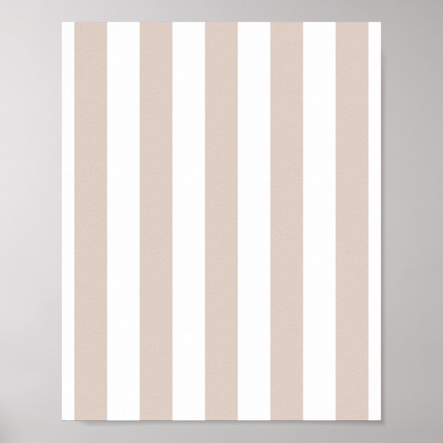 Vertical Stripes Beige And White Striped Poster (Front)