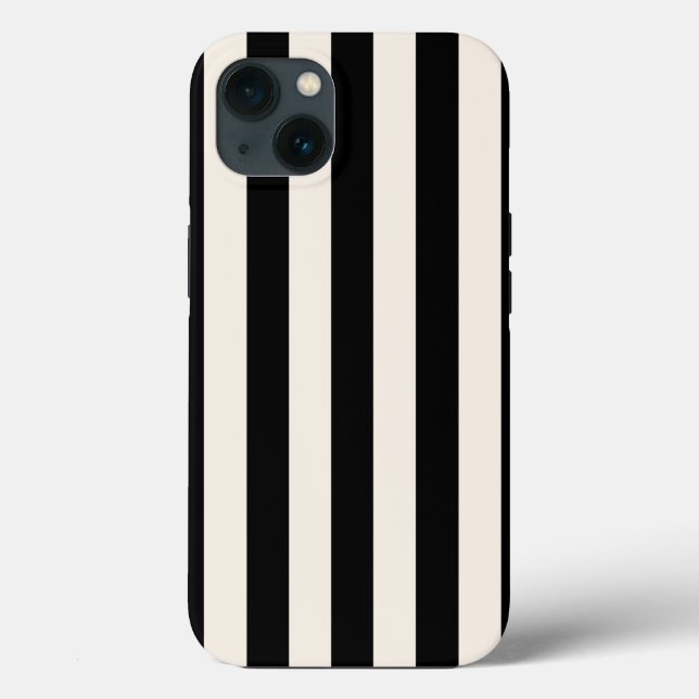 Vertical Stripes Black And Cream White Striped Case-Mate iPhone Case (Back)