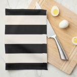 Vertical Stripes Black And Cream White Striped Tea Towel<br><div class="desc">Vertical Stripes – black and cream white striped pattern.</div>