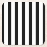 Vertical Stripes Black And White Striped Square Paper Coaster<br><div class="desc">Vertical Stripes – black and white striped pattern.</div>