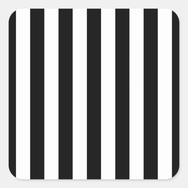 Vertical Stripes Black And White Striped Square Sticker (Front)