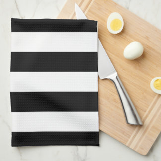 Vertical Stripes Black And White Striped Tea Towel