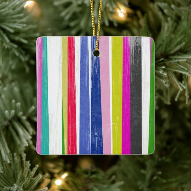 Vertical Stripes Ceramic Ornament (Tree)