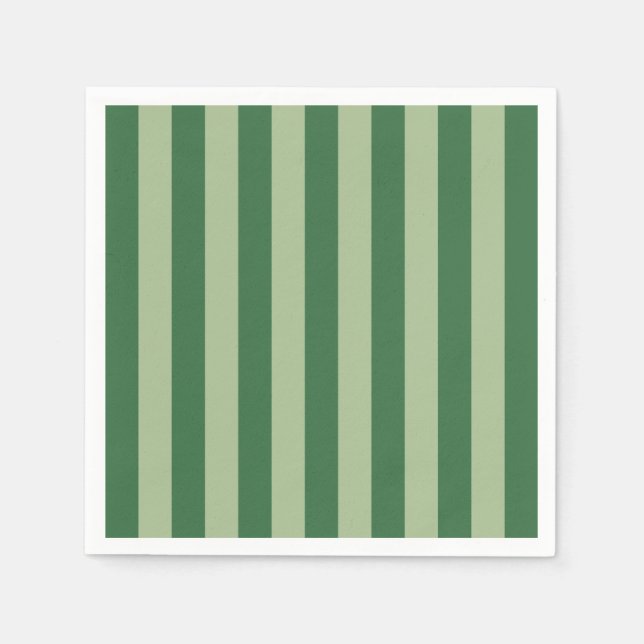 Vertical Stripes Forest Green Striped Napkin (Front)
