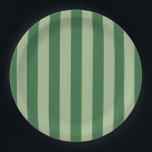 Vertical Stripes Forest Green Striped Paper Plate<br><div class="desc">Vertical Stripes – green and sage green striped pattern.</div>