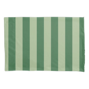 Vertical Stripes Forest Green Striped Pillowcase