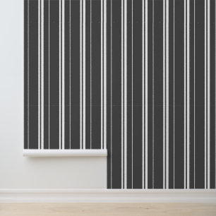 Vertical Stripes Grey and White Wallpaper