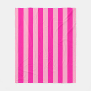 Vertical Stripes Hot Pink Fleece Blanket