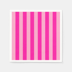 Vertical Stripes Hot Pink Napkin
