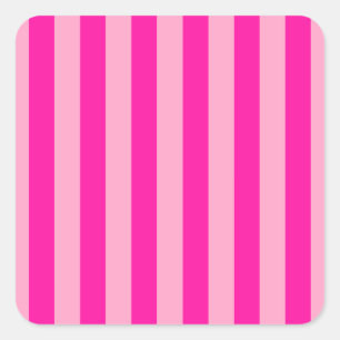 Vertical Stripes Hot Pink Square Sticker