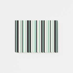 Vertical Stripes in Mint, Black, and Cream Post-it Notes