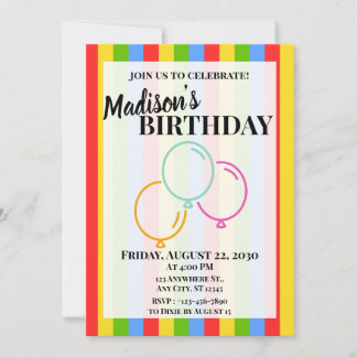 Vertical Stripes Invitation