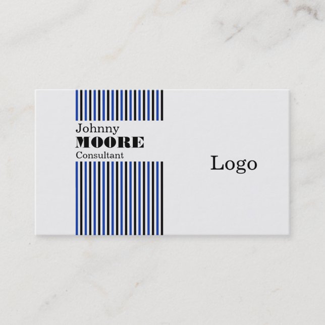 Vertical stripes lines modern minimal business card (Front)