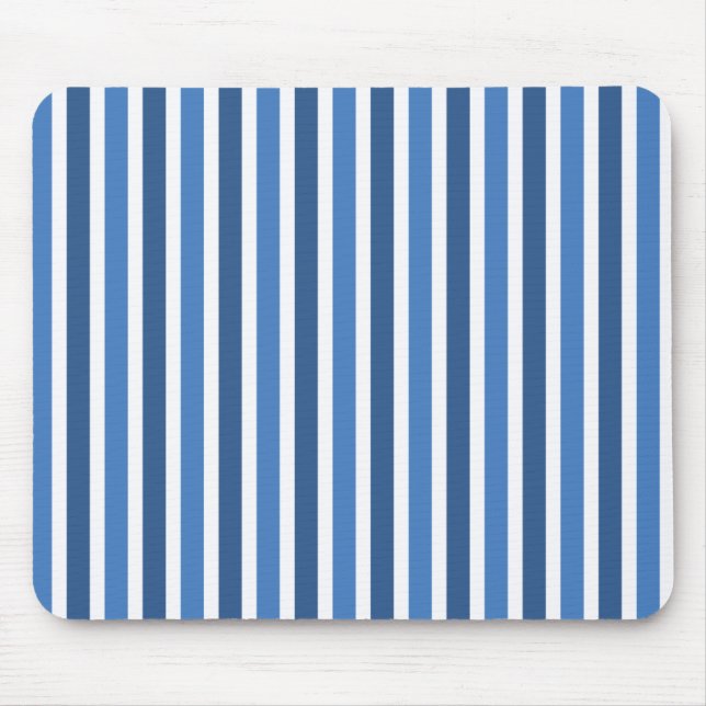Vertical Stripes Mousepad, Blue Mouse Mat (Front)