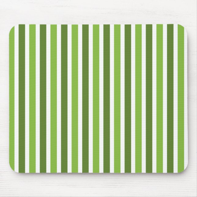 Vertical Stripes Mousepad, Green Mouse Mat (Front)