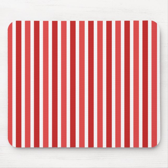 Vertical Stripes Mousepad, Red Mouse Mat (Front)